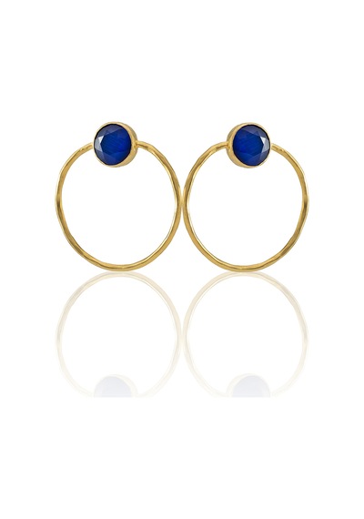 Kadir Jewellery 22 Ayar Altın Kaplama Kadın Halka Küpe -el İşçiliği Ve Hipoalerjenik Küpe Parlement Mavisi 69393834