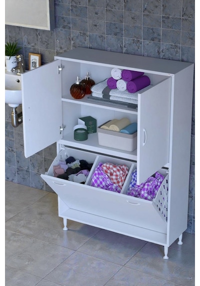 Eliusta Miretta Üst Bölme Kapaklı Altı Kirli Sepetli Dolap 100 Cm Genişlik Beyaz 100x138x32,5 Cm Dolap Beyaz Eliusta Miretta Üst Bölme Kapaklı Altı Kirli Sepetli Dolap 100 Cm Genişlik Beyaz 100x138x32,5 Cm Dolap Beyaz