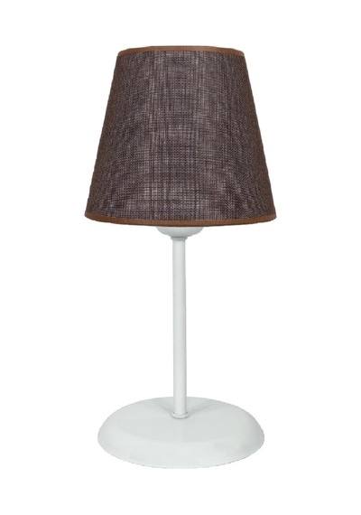 Modern Konik Kumaş Abajur Masa Lambası 23,5 cm Kahverengi