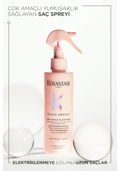Gloss Absolu Elektriklenmeye Eğilimli Saçlar Için Çok Amaçlı Bakım Sütü Spreyi 190 Ml