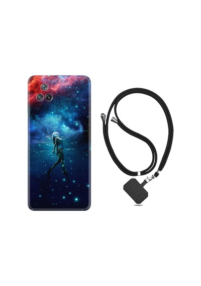 Xiaomi Poco F4 Kılıf İpli Boyun Askılı Desenli Silikon Deep Woman 1844