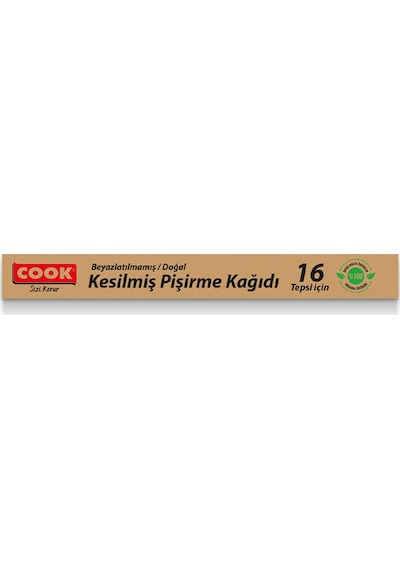 Cook Kesilmiş Pişirme Kağıdı Doğal 16'lı