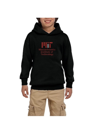 Zepplin Giyim Massachusetts Institute Of Technology Logo Siyah Çocuk Kapşonlu Sweatshirt Siyah