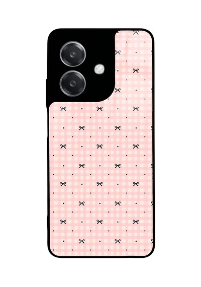 Oppo A3 Pink Coquette Pattern Tasarımlı Glossy Telefon Kılıfı Pembe
