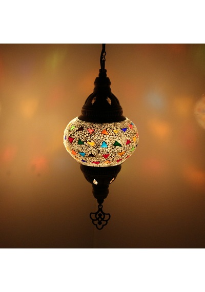 Dekoratif MOZAİK AVİZE TEKLİ SARKIT DEKORATİF RENKLİ