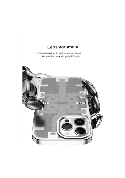 Newface Apple İphone 14 Pro Kılıf Mekanik Bumper Kapak - Gümüş