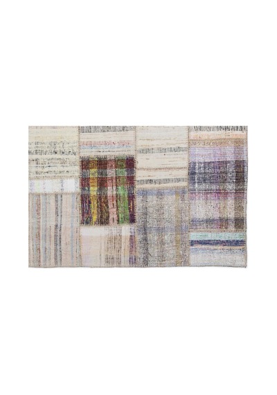 El Dokuması Patchwork Vintage Yün-pamuk Çizgili Halı 1255 160 X 230 Cm Çok Renkli