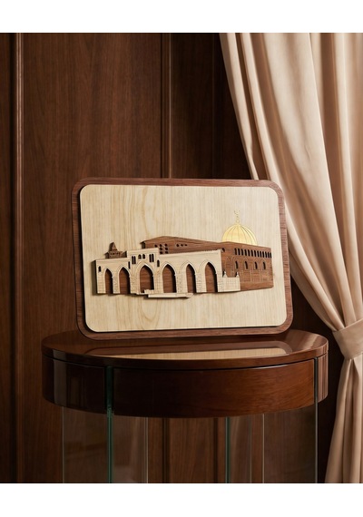Zaytoon Kudüs Mescid-i Aksa Ahşap Duvar Tablosu Dekoratif Kıble Camii Ahşap Duvar Dekoru P00024