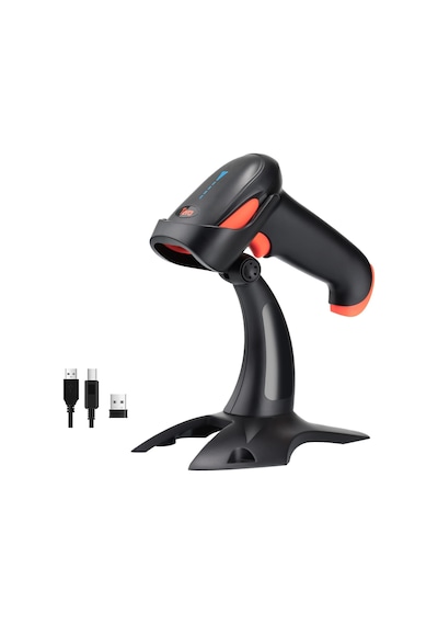 Hw0002 Kablosuz Barkod Okuyucu, 1d/2d/qr Kod Tarayıcı, Bluetooth/2.4g/usb 3 Ü 1 Arada, Titreşim Uyarılı & Şarj Göstergeli, Stand Dahil
