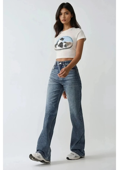 Hiccup Straight Fit Denim Pantolon Mavi