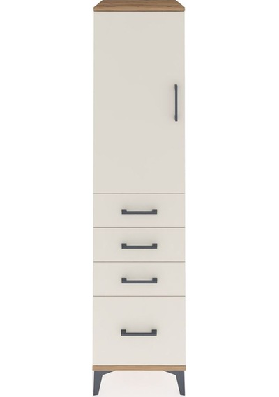 Kronos Dolap 2 Raflı 4 Çekmeceli Tek Kapaklı 44x59x182 Çam-ay... Çam