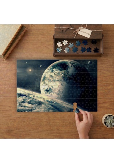 Dünya - Uzay - Gezegenler Tasarımı 240 Parça Ahşap Puzzle Ahşap Kutuda Mpy40207