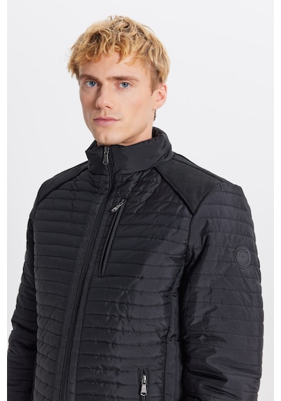 AC&Co / Altınyıldız Classics  Erkek  Sıyah Standart Fit Normal Kesim Dik Yaka Desenli Mont Siyah