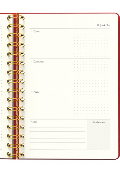 Melimelek Planner Kırmızı Bez Ciltli - Ceyda Düvenci Diğer