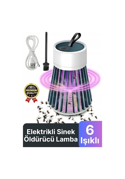 Yeni Üretim Sessiz Verimli 6 Uv Işık Elektrikli Şarjlı Böcek Sinek Sivrisinek Haşere Öldürücü Lamba