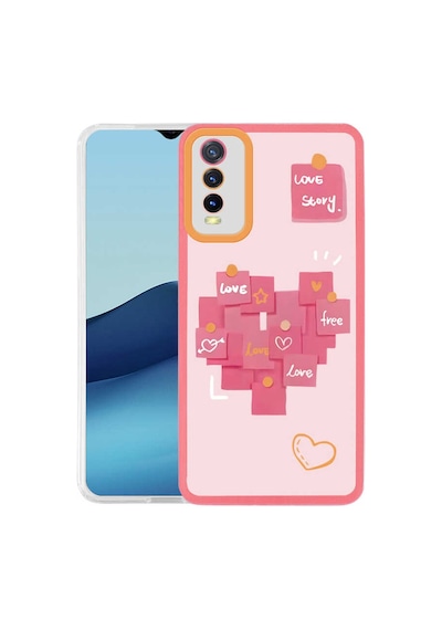 Zore Vivo Y20s Kılıf Ogaa M-fit Desenli Kapak - Love Story No2