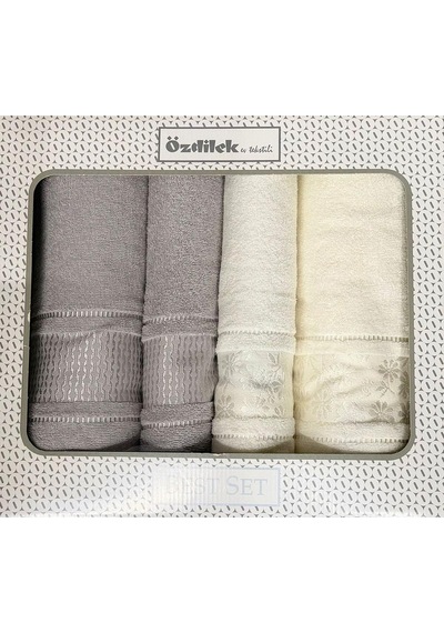 Özdilek Blossom Best Set Hamam Takımı Krem-gri Çok Renkli