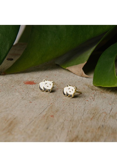 Goldkupe 14 Ayar Altın Panda Çocuk Küpe 1,27 Gr-2619
