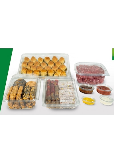 Plastik Sızdırmaz Kap Gıda Kabı 100 Adet 375 Gr Düz Kapak 375 Gr Düz Kapak