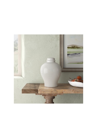 Terra Cotta Dekoratif Vazo Büyük Boy Toprak Vazo Beyaz Modern Salon Sehpa Masa Üstü Ev Dekoru 38 Cm Beyaz Beyaz