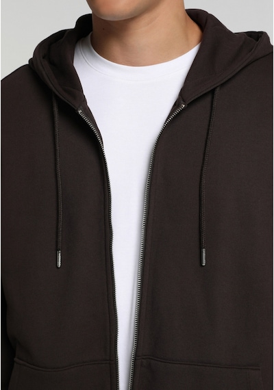 Colin's Colins Oversize Fit Kapüşonlu Düz Erkek Kahverengi Sweatshirt Cl1075851 Q1.v2 Dbr Koyu Kahverengi