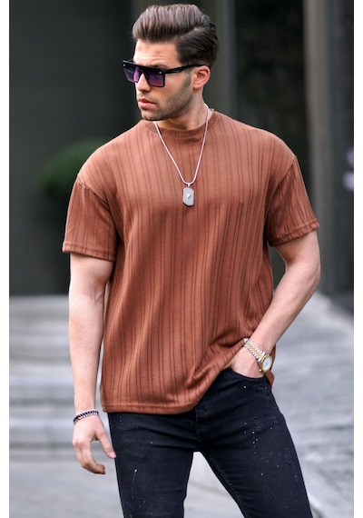 Madmext Kahverengi Oversize Bisiklet Yaka Erkek Tişört 6179-kahverengi Kahverengi Madmext Kahverengi Oversize Bisiklet Yaka Erkek Tişört 6179-kahverengi Kahverengi