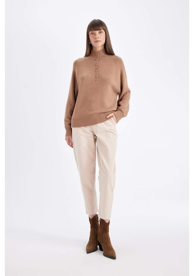 DeFacto Paperbag Gabardin Kumaş Pantolon Standart Paça Cepli S2790AZ25SPBG115