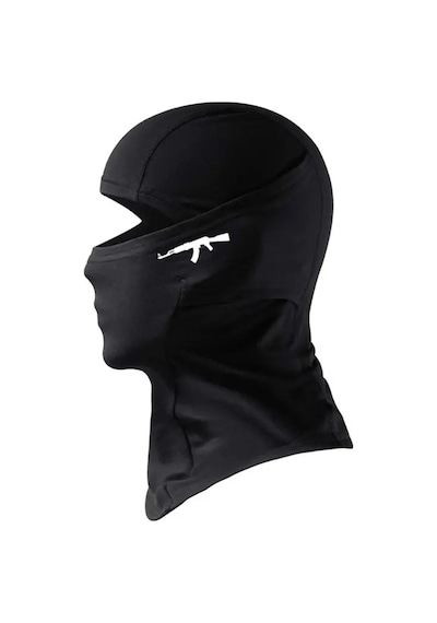 Flex Siyah Kar Maskesi Ak 47 Model 2 Balaklava Kask Motor Drill Ünisex Kış