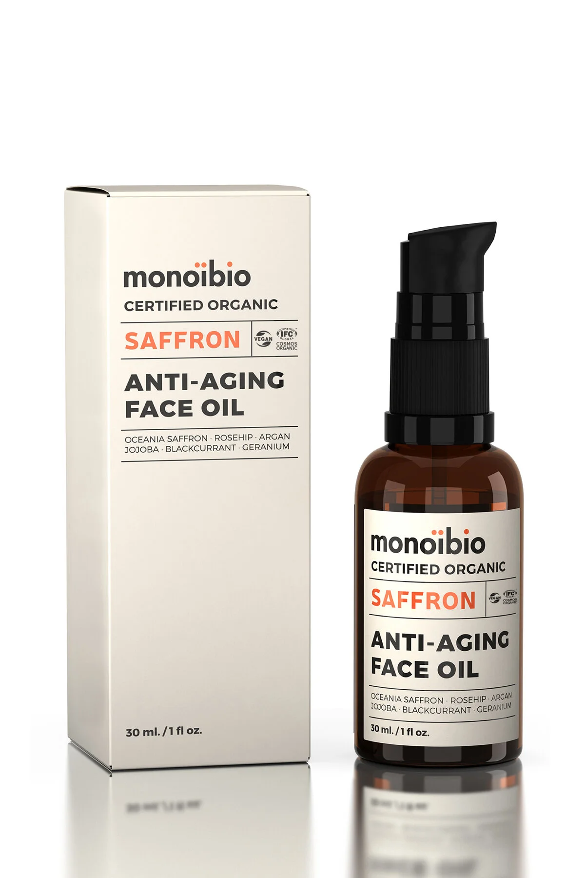 Monoibio Saffron Organik Yüz Bakım Yağı -  Kolajen Yapısı Güçlendirici Serum 30 Ml
