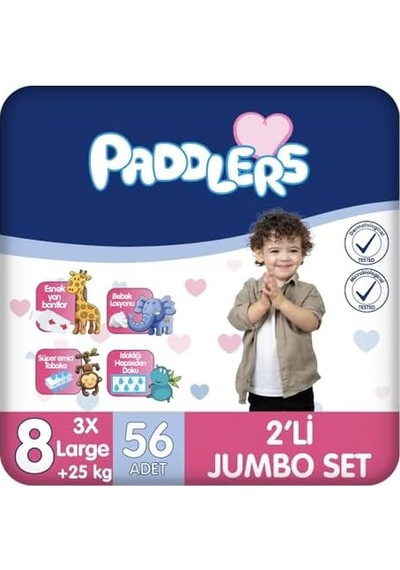Bebek Bezi 8 Numara Xxx-large 25+ Kg 56 Adet 2 Li Set