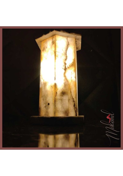 Altıgen Mermer Alabaster Masa Lambası Ev İçin Sıcak Ortam