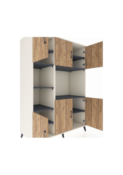 Kronos Dolap 9 Raflı 6 Kapaklı 132x59x195 Aytaşı-çam/antrasit Atlas Çam/antrasıt Kronos Dolap 9 Raflı 6 Kapaklı 132x59x195 Aytaşı-çam/antrasit Atlas Çam/antrasıt