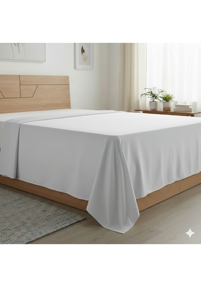 Tek Kişilik Düz Çarşaf Pamuklu Kumaş Lastiksiz Çarşaf 160x240 Gri