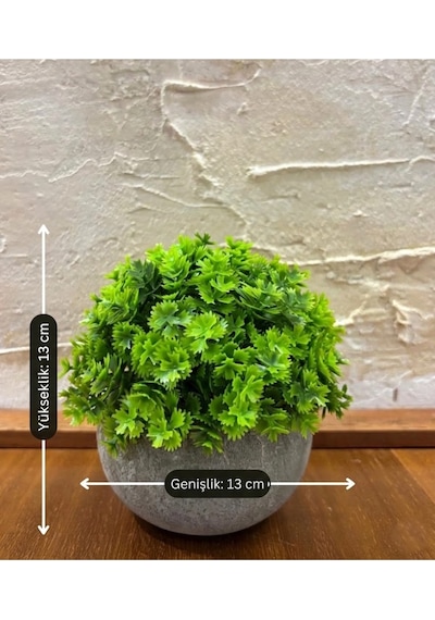 Flora Esinti Gerçekçi Görünümlü Saksıda Yapay Çiçek Yeşil