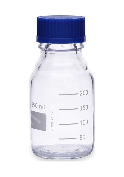 Otoklav Şişesi,mavi Kapaklı,borosilikat-250 Ml,1 Adet