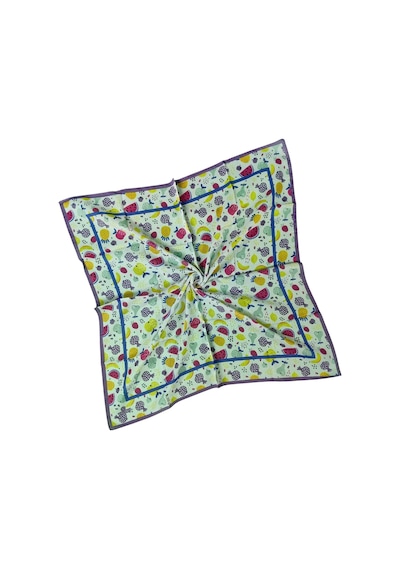 Mim Eşarp Valino Soft Pamuk Çocuk Desenli Eşarp 70x70 Cm Mor - Meyveli