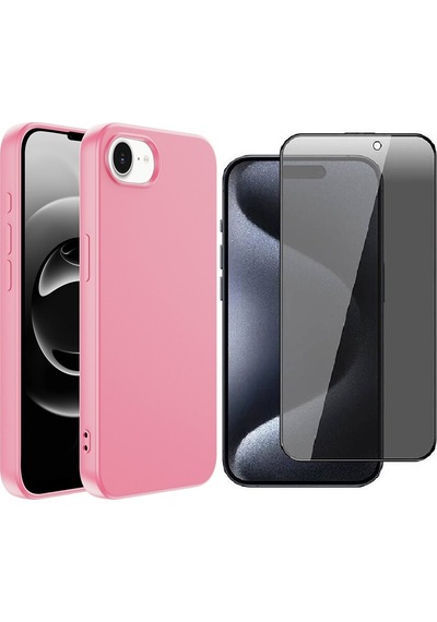 Vendas Apple iPhone Uyumlu  16e Kılıf Zore Mara Lansman Kapak + Hayalet Ekran Koruyucu Pembe