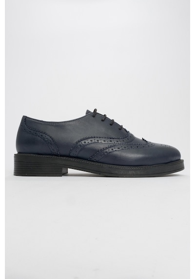 Luvishoes Avra Laci Cilt Hakiki Deri Kadın Oxford Ayakkabı Lacivert