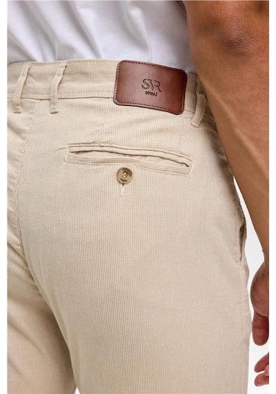 SÜVARİ Bej Slim Armürlü Pantolon Bej