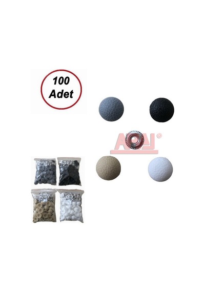 19 MM Plastik Vida Kapağı Deri Desenli Gri