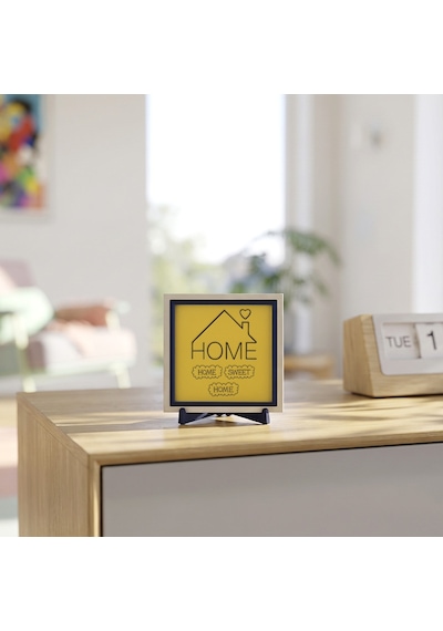 Modern Home Sweet Home Tasarımlı Dekoratif Obje, Çalışma Masanız İçin Şık Aksesuar 10x10 Cm