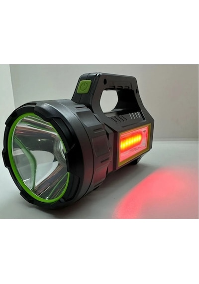 Ps-t95 10w Uzun Menzilli Solar Panelli Usb Çıkış S.o.s Lu Ultra Güçlü Ledli Şarjlı Feneri Siyah