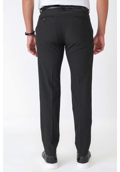 Comfort Fit Rahat Kalıp Pileli Esnek Pamuklu Çizgili Koyu Siyah Jogger Pantolon P 1218 K.siyah Comfort Fit Rahat Kalıp Pileli Esnek Pamuklu Çizgili Koyu Siyah Jogger Pantolon P 1218 K.siyah