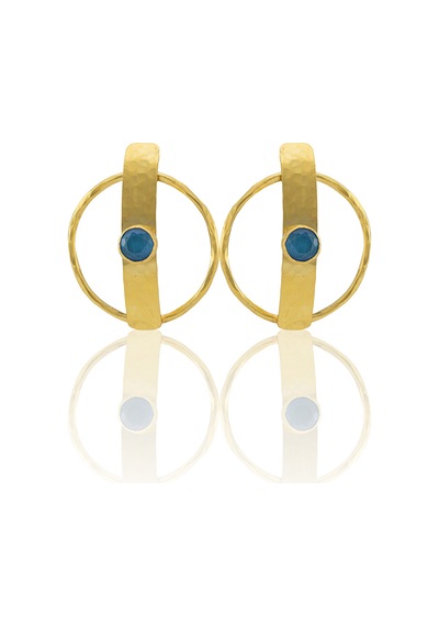 Kadir Jewellery 22 Ayar Altın Kaplama Vintage Küpe -el İşçiliği Ve Hipoalerjenik Küpe Koyu Mavi 95280176