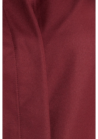Tudors Kadın Slim Fit Dar Kesim Vucüda Oturan Uzun Kollu Gizli Düğme Detaylı Bordo Basic Gömlek-42048