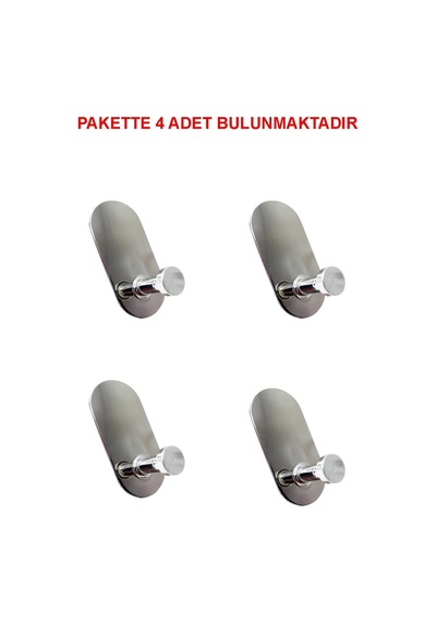 Tr Glare Mantar Kendinden Yapışkanlı Askılık Tekli Oval Krom 4 Lü Paket Diğer