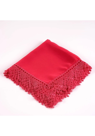 İğne Oyalı Şal Namaz Örtüsü, 144x68 Cm. Fuşya Pembe Fuşya