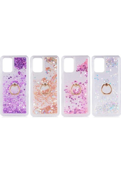 Teknomoda Samsung Uyumlu Galaxy A32 Kilif Sulu Simli Yüzüklü Standli Silikon 533892943