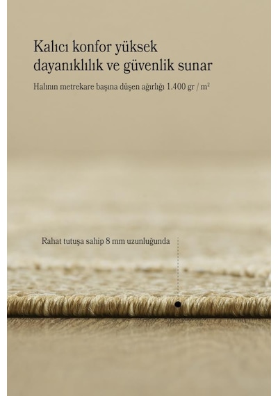 İskandinav Tasarım Motifli Bej Halı Salon Halısı, Mutfak Halısı, Yolluk, Paspas,dış Mekan Halısı