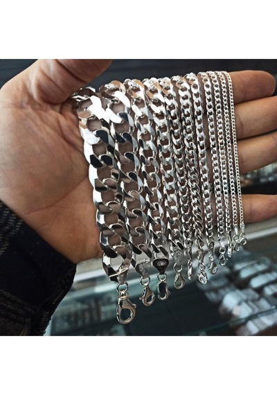 Gurmet 925 Ayar Gümüş Erkek Bileklik Künye 3.5mm